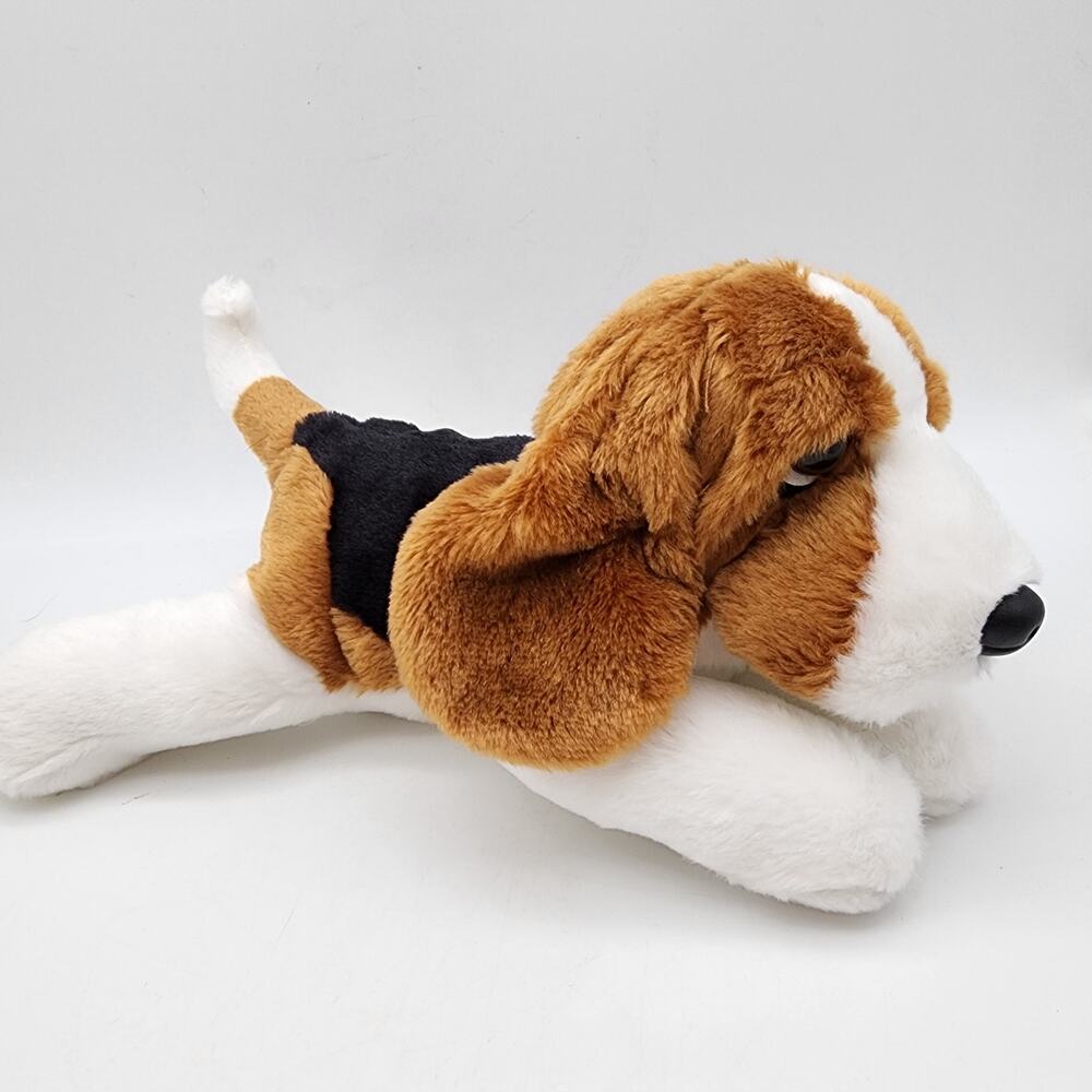 Aurora Flopsie Basset Hound Beagle Plush Stuffed Toy 12" Brown White Beanie 2018
